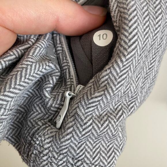 Lululemon Kanto Catch Me Shirt Top Long Sleeve Herringbone Running Grey 10 - Picture 8 of 8